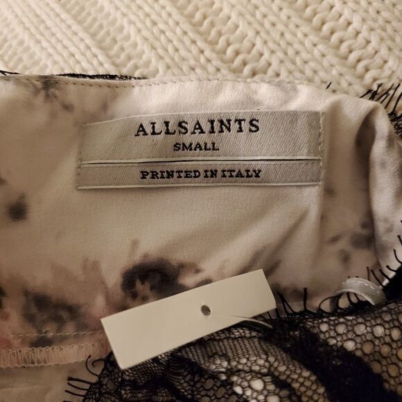 AllSaints Ives Tyde Lace Trim Silk Slip Dress size Small- NEW - Picture 11 of 12